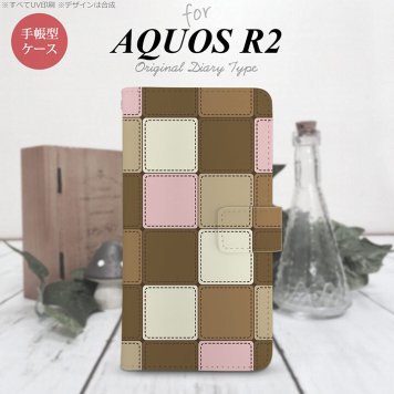 SH-03K/SHV42/706SH AQUOS R2 手帳型スマホケース カバー パッチワーク ミックス  nk-004s-r2-dr1674