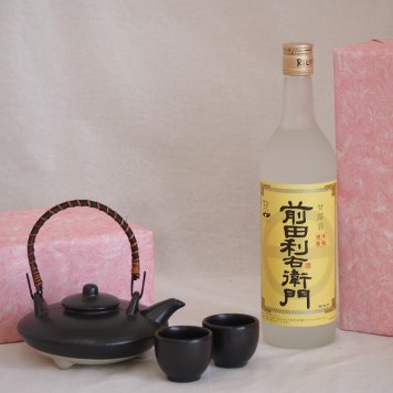 国産美濃焼 黒千代香2合セット2客ツル付(450g)指宿酒造 本格芋焼酎 前田利右衛門 (鹿児島県) 720ml