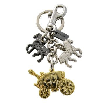 コーチ COACH キーホルダー 18015 ホース アンド キャリッジ ミックス バッグチャーム キーリング GD/MULT ゴールド、シルバー、ガンメタル