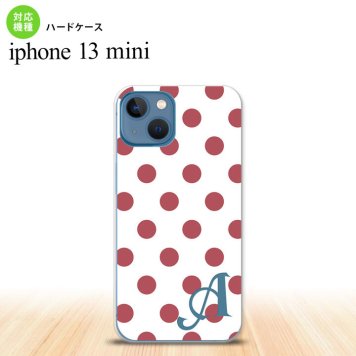iPhone13mini iPhone13 mini ケース ハードケース ドット 水玉 B 白 スモーク ピンク +アルファベット  nk-i13m-109i