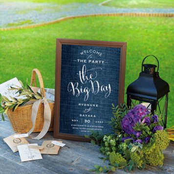 グラフィック ウェルカムボード（デニム ブルーウォッシュ）結婚式 ギフト お祝い 披露宴 ウェディング ウェルカムスペース 
