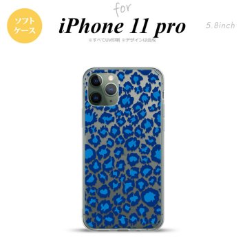 iPhone11Pro iPhone11 Pro スマホケース ソフトケース 豹柄 B 青 クリア メンズ レディース nk-i11p-tp895