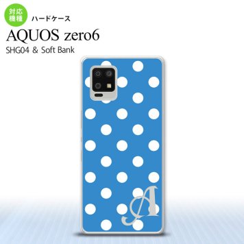 SHG04 SHG04 ZERO6 AQUOS zero6 スマホケース ハードケース ドット 水玉 B 水色 +アルファベット メンズ レディース nk-zero6-835i