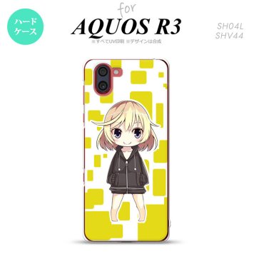 SH-04L SHV44 R3 AQUOS R3 スマホケース カバー 女の子 C 黄 nk-r3-1336