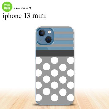 iPhone13mini iPhone13 mini ケース ハードケース ドット ボーダー グレー  nk-i13m-781