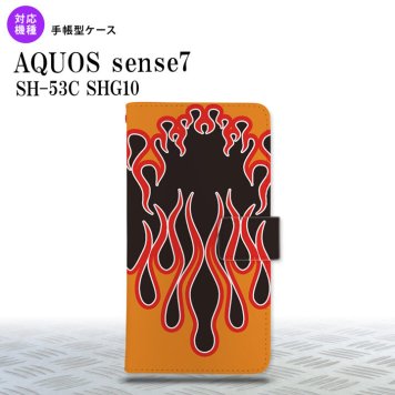 sense7 sense7 手帳型スマホケース カバー ファイヤー 炎 黒 赤 2022年 11月発売 nk-004s-sens7-dr1304
