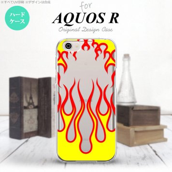 【SH03J】【スマホケース/スマホカバー】【アクオス R】SH03J スマホケース AQUOS R SH-03J カバー アクオス R ファイヤー 抜き×黄 nk-sh03j-1311【メール便送料無料】