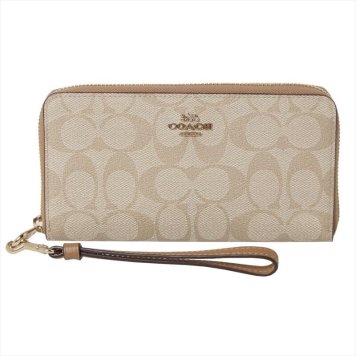 コーチアウトレット 財布 COACH OUTLET 長財布 C4452 IMVHK ライトカーキ ライトサドル
