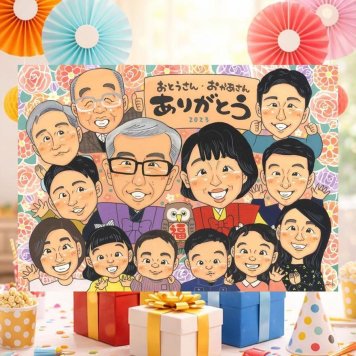 誕生日の記念に、大切な記念日を、笑顔で残せます。 プレゼント 似顔絵 感謝 名入れ 手描き ギフト 贈り物 誕生日 家族 記念日 お祝い 記念 大人数 祖父 祖母 ご両親 家族 両親 修正無料 下書き確認 名入れ 似てる 親孝行 かわいい サプライズ 一生もの 家族 宝物 節目 白寿祝い 披露宴 オリジナル 結婚祝い オーダーメイド 米寿祝い 感動 闘病中の方への励まし バレンタインデー 喜ばれる