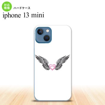 iPhone13mini iPhone13 mini ケース ハードケース 黒翼 ハート 白 ピンク  nk-i13m-469