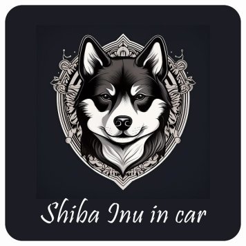 ドッグ カーステッカー イラスト付 Dog in Car 黒柴 Bタイプ セーフティサイン 犬種別 正方形 13x13cm シール リア あおり運転対策 Dog Sticker 屋外 屋内 防水 かわいい おしゃれ 安全対策 カーサイン