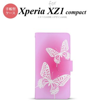 【手帳型 スマホ カバー ケース】【SO02K】【エクスペリア XZ1】手帳型 ケース SO-02K スマホ カバー Xperia XZ1 Compact エクスペリア 蝶 ピンク nk-004s-so02k-dr855【メール便送料無料】
