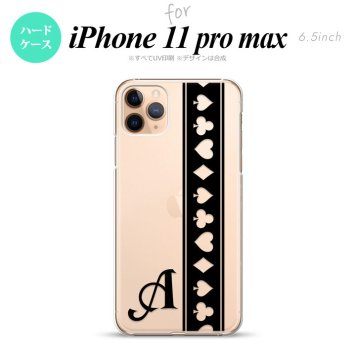 iPhone11ProMax iPhone11pro max スマホケース ハードケース トランプ 帯 黒 クリア +アルファベット メンズ レディース nk-i11pm-528i