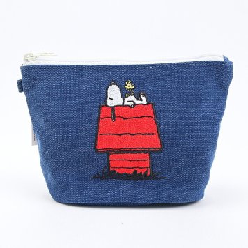 スヌーピー ドッグハウス ラウンドボトムポーチ おやすみ SNOOPY