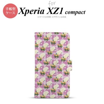 【手帳型 スマホ カバー ケース】【SO02K】【エクスペリア XZ1】手帳型 ケース SO-02K スマホ カバー Xperia XZ1 Compact エクスペリア チェック・バラ ピンク nk-004s-so02k-dr255【メール便送料無料】
