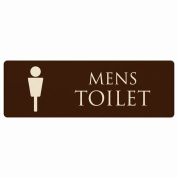 トイレ プレート 木製 MENS ブラウン ナチュラル 長方形 12x4cm ドア サインプレート ピクトサイン トイレマーク表示 案内 注意 施設 御手洗 TOILET おしゃれ シンプル 安全対策