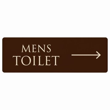 トイレ プレート 木製 MENS 文字タイプ ブラウン ナチュラル 右 矢印 長方形 18x6cm 方向案内 進路ドア サインプレート ピクトサイン トイレマーク表示 案内 注意 施設 御手洗 TOILET おしゃれ シンプル 安全対策