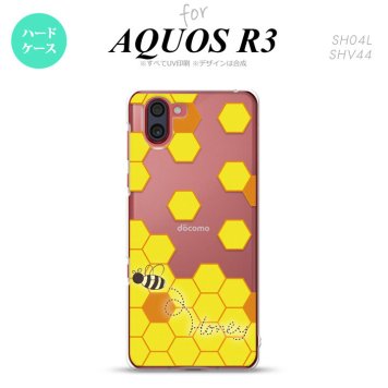 SH-04L SHV44 R3 AQUOS R3 スマホケース カバー ハニー クリア 黄 nk-r3-1685