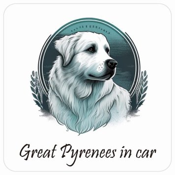ドッグ カーステッカー イラスト付 Dog in Car グレートピレニーズ B タイプ セーフティサイン 犬種別 正方形 13x13cm シール リア あおり運転対策 Dog Sticker 屋外 屋内 防水 かわいい おしゃれ 安全対策 カーサイン