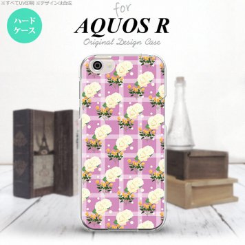 【SH03J】【スマホケース/スマホカバー】【アクオス R】SH03J スマホケース AQUOS R SH-03J カバー アクオス R チェック・バラ ピンク nk-sh03j-255【メール便送料無料】