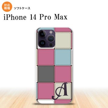 iPhone14 ProMax iPhone14 Pro Max スマホケース 背面ケースソフトケース パッチワーク ミックスB ピンク +アルファベット 2022年 9月発売 nk-i14pm-tp1672i