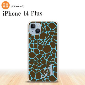 iPhone14 plsu iPhone14 plsu スマホケース 背面ケースソフトケース キリン 青 +アルファベット 2022年 10月発売 nk-i14pl-tp747i