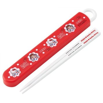 PEKO×Hello Kitty なかよし 抗菌食洗機対応スライド箸＆箸箱セット スケーター ※送料無料(ポスト投函)