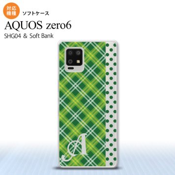 SHG04 SHG04 ZERO6 AQUOS zero6 スマホケース ソフトケース タータン ドット 緑 +アルファベット メンズ レディース nk-zero6-tp1533i