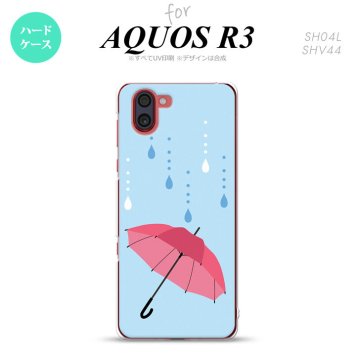 SH-04L SHV44 R3 AQUOS R3 スマホケース カバー 傘 水色 nk-r3-553