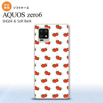 SHG04 SHG04 ZERO6 AQUOS zero6 スマホケース ソフトケース 苺 イチゴ 小 白 赤 メンズ レディース nk-zero6-tp043