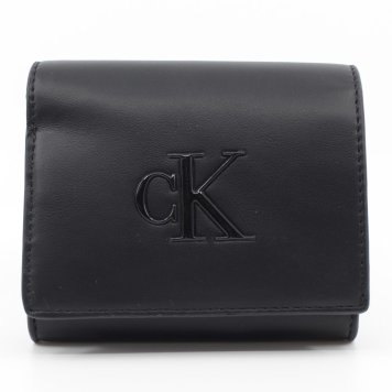 カルバンクライン　CK　Calvin Klein　二つ折り財布　LV04F1156G UB1　ブラック BLACK　BOLD CK MEDIUM BIFOLD　ボールド シーケー ミディアム ビルフォード　Europeライン