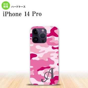 iPhone14 Pro iPhone14 Pro スマホケース 背面ケース ハードケース ウッドランド 迷彩 D ピンク +アルファベット 2022年 9月発売 nk-i14p-1150i