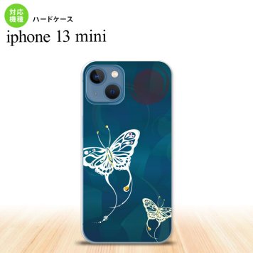iPhone13mini iPhone13 mini ケース ハードケース 蝶 和柄 青緑  nk-i13m-1554