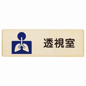 透視室 プレート 木製 長方形 18x6cm サインプレート ピクトサイン 表示 案内 場所 看板 施設 病院 医療 おしゃれ シンプル