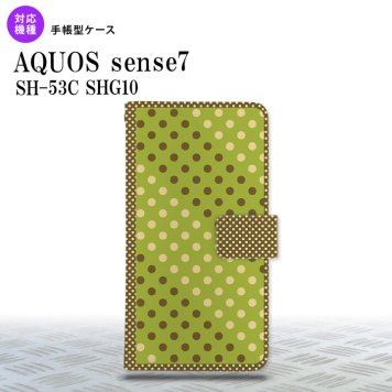 sense7 sense7 手帳型スマホケース カバー ドット 水玉 緑 茶 2022年 11月発売 nk-004s-sens7-dr1656