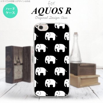 【SH03J】【スマホケース/スマホカバー】【アクオス R】SH03J スマホケース AQUOS R SH-03J カバー アクオス R ゾウ柄 黒 nk-sh03j-774【メール便送料無料】