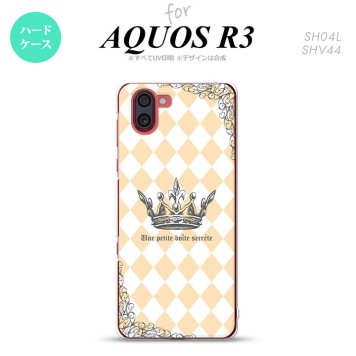 SH-04L SHV44 R3 AQUOS R3 スマホケース カバー 王冠 オレンジ nk-r3-1453