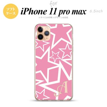 iPhone11ProMax iPhone11pro max スマホケース ソフトケース 星 ピンク 白 +アルファベット メンズ レディース nk-i11pm-tp1118i