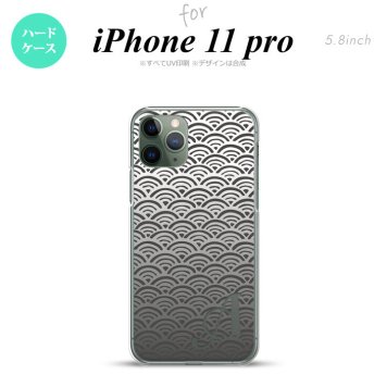iPhone11Pro iPhone11 Pro スマホケース ハードケース 青海波 グレー +アルファベット メンズ レディース nk-i11p-1716i