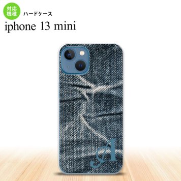 iPhone13mini iPhone13 mini ケース ハードケース ピクチャ ジーンズ 青 +アルファベット  nk-i13m-731i