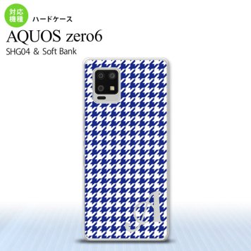 SHG04 SHG04 ZERO6 AQUOS zero6 スマホケース ハードケース 千鳥 格子 小 青 白 +アルファベット メンズ レディース nk-zero6-905i