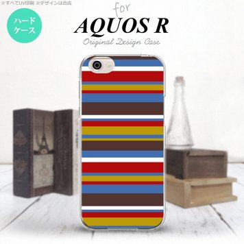 【SH03J】【スマホケース/スマホカバー】【アクオス R】SH03J スマホケース AQUOS R SH-03J カバー アクオス R ボーダー ブルーブラウン nk-sh03j-703【メール便送料無料】