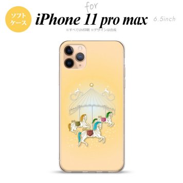 iPhone11ProMax iPhone11pro max スマホケース ソフトケース メリーゴーラウンド 黄 メンズ レディース nk-i11pm-tp313