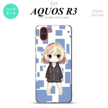 SH-04L SHV44 R3 AQUOS R3 スマホケース カバー 女の子 C 青 nk-r3-1338