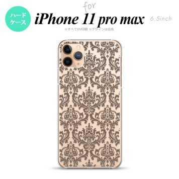 iPhone11ProMax iPhone11pro max スマホケース ハードケース ダマスク A クリア 茶 メンズ レディース nk-i11pm-461