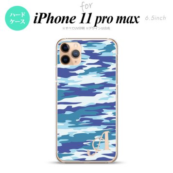 iPhone11ProMax iPhone11pro max スマホケース ハードケース タイガー 迷彩 B 青 +アルファベット メンズ レディース nk-i11pm-1168i
