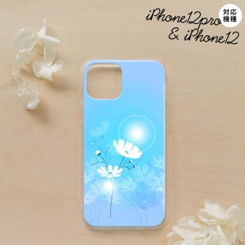 iPhone12/iPhone12pro iPhone12 / iPhone12pro スマホケース ソフトケース コスモス 水色 メンズ レディース nk-i12-tp607