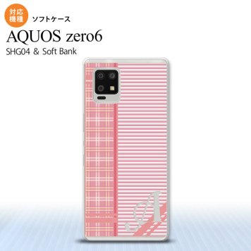 SHG04 SHG04 ZERO6 AQUOS zero6 スマホケース ソフトケース チェック ボーダー 赤 +アルファベット メンズ レディース nk-zero6-tp1606i