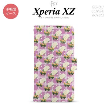 【手帳型 スマホ カバー ケース】【SO01J】【エクスペリア XZ 】手帳型 ケース SO-01J スマホ カバー XPERIA XZ エクスペリア チェック・バラ ピンク nk-004s-so01j-dr255【メール便送料無料】