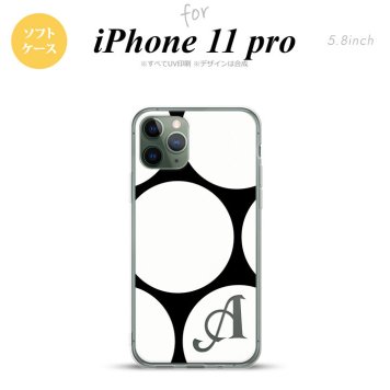 iPhone11Pro iPhone11 Pro スマホケース ソフトケース 水玉 B 黒 白 +アルファベット メンズ レディース nk-i11p-tp1113i